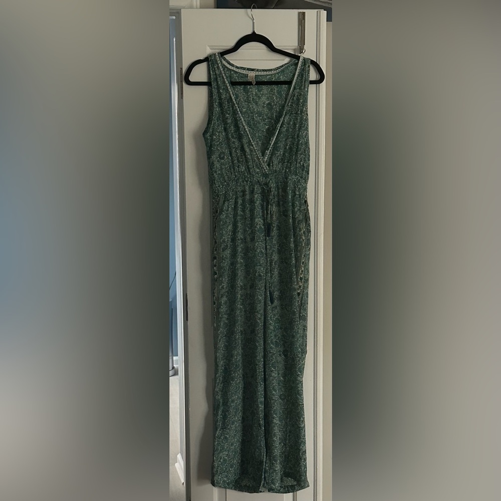 Green Floral Jumpsuit